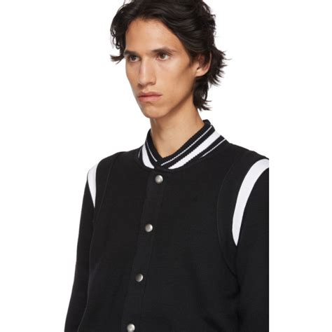 givenchy black logo varsity bomber jacket|GIVENCHY varsity jacket in wool in .